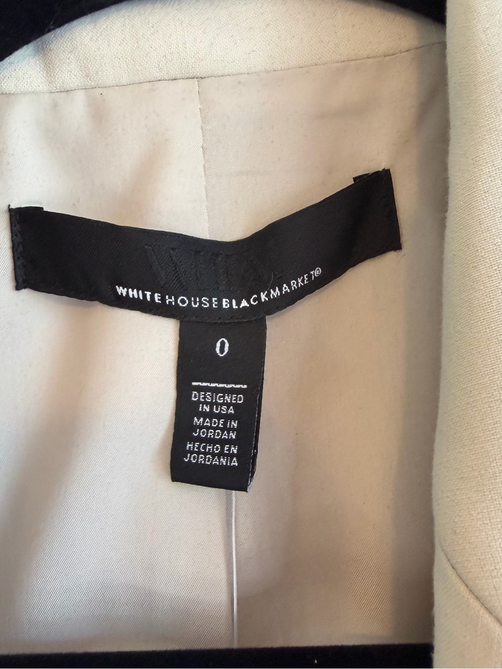 WHBM One Button Blazer Ivory Pumice Jacket NWT Women’s Size 0 Career Chic Coat - Picture 4 of 15